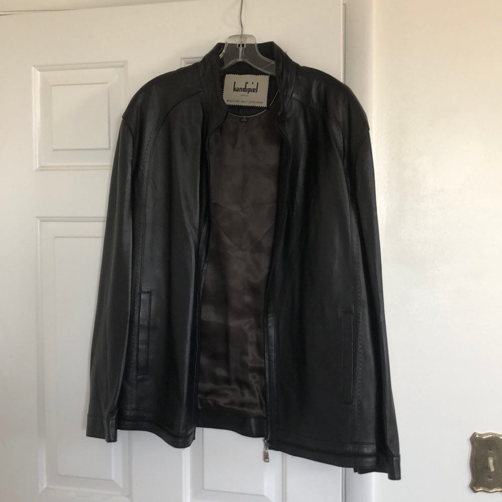 Black leather jacket size L